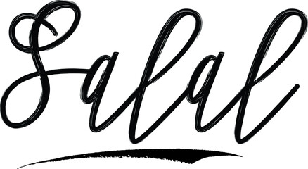 Salal Brush Calligraphy Handwritten Typography Text on
White Background