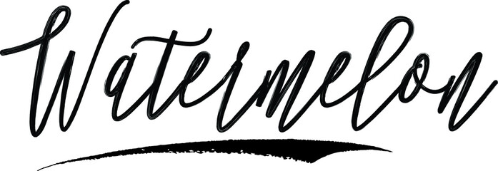 Watermelon Brush Calligraphy Handwritten Typography Text on
White Background