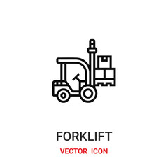 fork lift icon vector symbol. fork lift symbol icon vector for your design. Modern outline icon for your website and mobile app design.