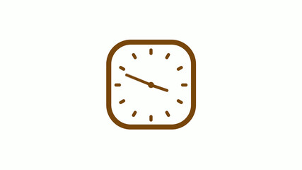 Orange dark square counting down clock icon on white background, New clock icon