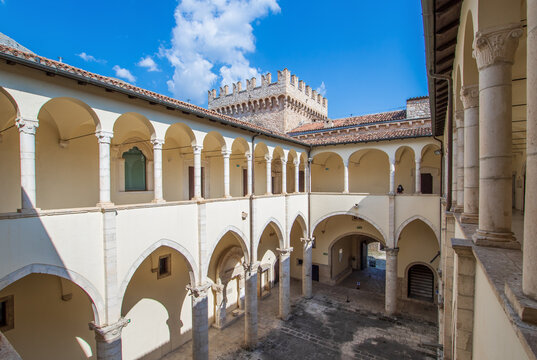 Celano, Italy - one of the most picturesque villages of the Apennine Mountains, Celano is topped by the wonderful Piccolomini Castle, dated 14th century. Here it's interiors
