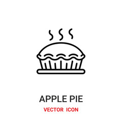 apple pie icon vector symbol. apple pie symbol icon vector for your design. Modern outline icon for your website and mobile app design.