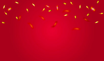 Red festive background with confetti. Vector EPS10 - 382396937
