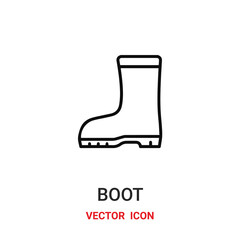 boot icon vector symbol. boot symbol icon vector for your design. Modern outline icon for your website and mobile app design.