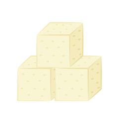 Tofu vector. free space for text. Tofu on white background. background. 
