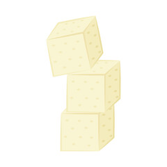 Tofu vector. free space for text. Tofu on white background. background. 