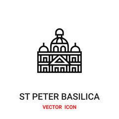 St Peter Basilicar vector icon. Modern, simple flat vector illustration for website or mobile app. St Peter Basilicarb symbol, logo illustration. Pixel perfect vector graphics	