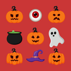 Flat design halloween background