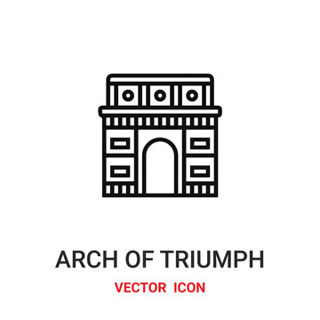 arch of trumph icon vector symbol. arch of trumph symbol icon vector for your design. Modern outline icon for your website and mobile app design.