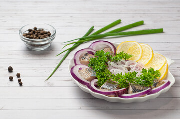 herring elegant plate restaurant gourmet exclusive food fish