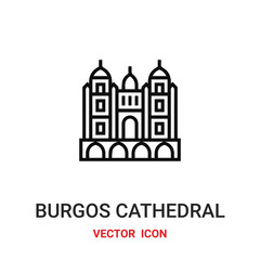 Obraz premium Burgos cathedral vector icon. Modern, simple flat vector illustration for website or mobile app.Architecture symbol, logo illustration. Pixel perfect vector graphics 