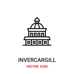 Naklejka premium invercargill icon vector symbol. invercargill symbol icon vector for your design. Modern outline icon for your website and mobile app design.
