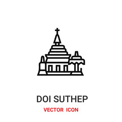 Fototapeta na wymiar doi suthep icon vector symbol. doi suthep symbol icon vector for your design. Modern outline icon for your website and mobile app design.