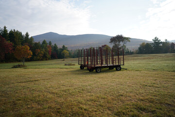 Fototapeta premium Foggy morning in Vermont, Mad River Valley 