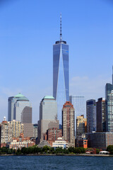 Fototapeta premium Blick auf das One World Trade Center, Manhattan, New York City, New York, USA