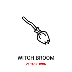 witch broom icon vector symbol. witch broom symbol icon vector for your design. Modern outline icon for your website and mobile app design.