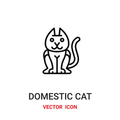 domestic cat icon vector symbol. domestic cat symbol icon vector for your design. Modern outline icon for your website and mobile app design.