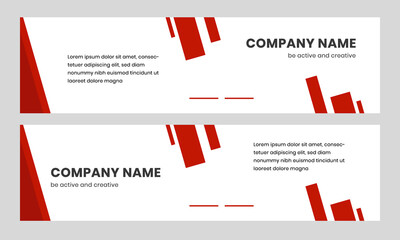 Web banner red color modern luxury shape