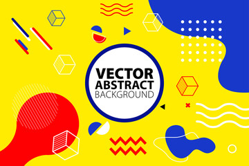 Abstract Geometric Background Memphis Style. Applicable for placards, brochures, posters, covers and banners. Vector illustration.