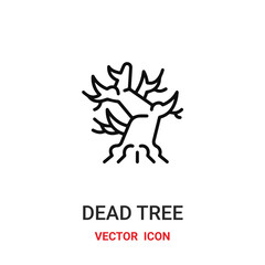 Fototapeta premium Dead tree vector icon. Modern, simple flat vector illustration for website or mobile app.Dry tree symbol, logo illustration. Pixel perfect vector graphics 