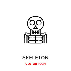 skeleton icon vector symbol. skeleton symbol icon vector for your design. Modern outline icon for your website and mobile app design.