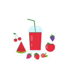 This is a fruit juice on a white background.