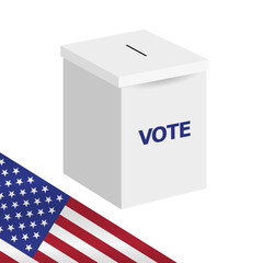 White isometric ballot box