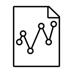 document with data analysis icon, line style