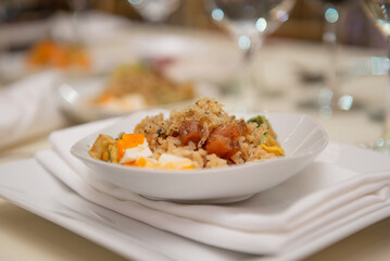 fried rice grab from buffet line catering