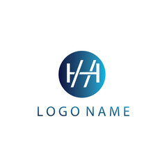 letter h creative logo simple color design vector illustration template