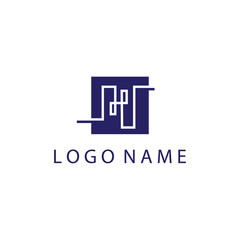 letter h creative logo simple color design vector illustration template