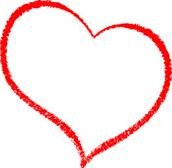 Red heart - outline drawing for an emblem or logo. Template for greeting card for Valentine's Day.