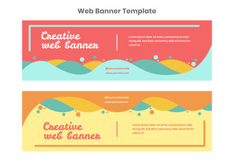 Web banner template colorful vector design