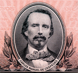 Carlos Manuel de Cespedes,  Portrait from Cuba 10 Peso 1960 Banknotes.