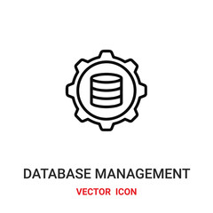 database management icon vector symbol. database management symbol icon vector for your design. Modern outline icon for your website and mobile app design.