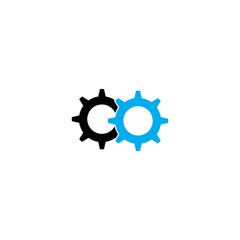 Gear icon logo, vector design