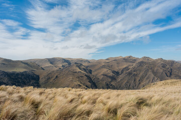 beautiful mountains with many clouds in Argentina