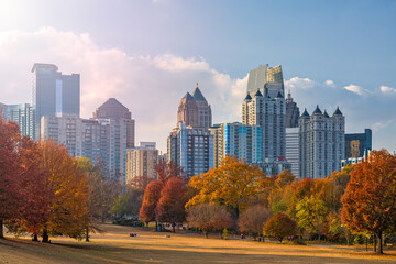 Obraz premium Atlanta, Georgia, USA midtown skyline from Piedmont Park