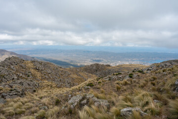 beautiful mountains with many clouds in Argentina