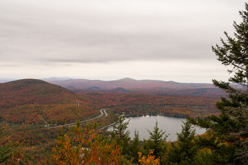 Autumnal view in the Mont-Orford national park, Canada