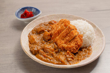 japanese curry katsu eat with rice