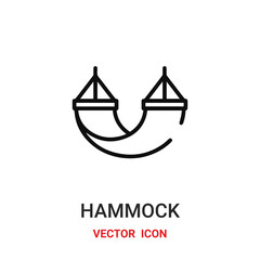 Hammock vector icon. Modern, simple flat vector illustration for website or mobile app.Relax hammock symbol, logo illustration. Pixel perfect vector graphics	
