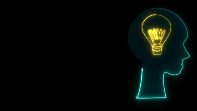 Futuristic digital head brain and energy cell moving around light warm white imagine to data processer chip intelligent technology powerful