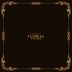 Golden floral frame design ornamental background