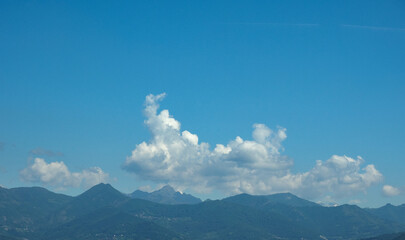 Alps mountains seen from Bergamo
