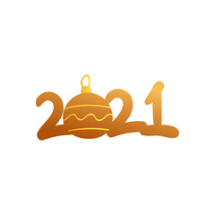 2021 with sphere gold gradient style icon vector design