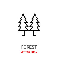 Forest vector icon. Modern, simple flat vector illustration for website or mobile app.Tree symbol, logo illustration. Pixel perfect vector graphics	