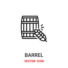 barrel icon vector symbol. barrel symbol icon vector for your design. Modern outline icon for your website and mobile app design.