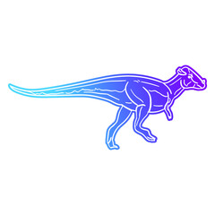 Pachycephalosaurus Dinosaur Vector illustration, Silhouette Design doodle style. Prehistoric Animal Graphic.