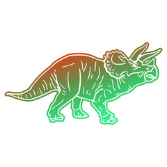 Triceratops Dinosaur Vector illustration, Silhouette Design doodle style. Prehistoric Animal Graphic.